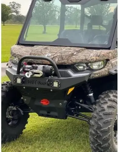Front Winch Bumper with Lights, Compatible with 2020-Up UTVs