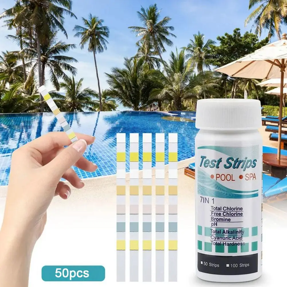 3/6/7in1 Swimming Pool PH Test Paper Multipurpose Chlorine/PH/Hardness/Bromine Paper Strips Swimming Pool Water Tester Test L6H4