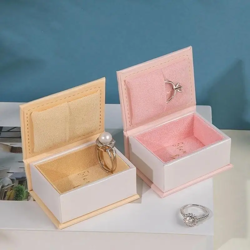 Book Shaped Travel Jewelry Case Display Holder Flip Cover Necklace Bracelet Ring Earring Pendant Storage Portable Jewelry Holde