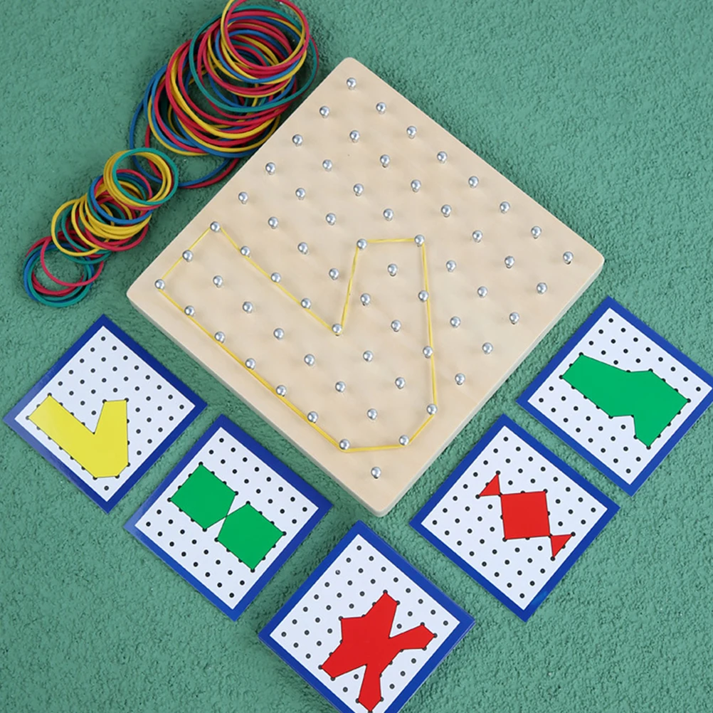 

Nail Board Teaching Aids Tools for Kids Geometry Learning Wood Grain Basswood Splint