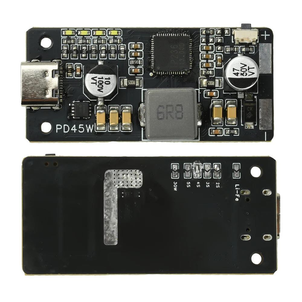 45W 2S 3S 4S 5S 6S Lithium Battery Charger Discharger Module Li-ion/LiFePO4 Batteries Charger Type-C USB PD3.1 Fast Charging