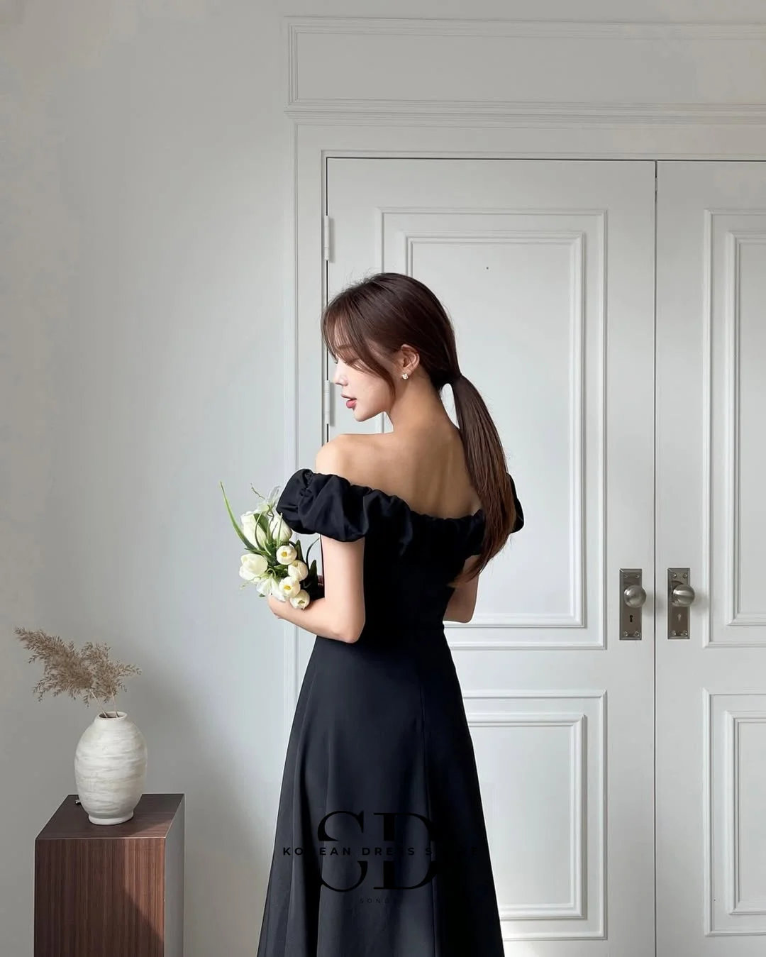 Sondr Elegant Black Boat Neck Evening Dresses Korean Style Customized A Line Women Party Dresses Prom Dresses