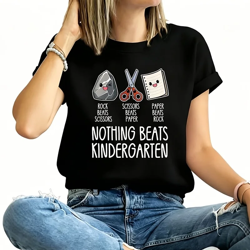 Nothing Beats Kindergarten Women's Plus Size T-Shirt 100% Cotton 220g