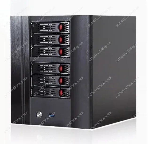 NAS chassis, 6-disk, black Qunhui 1.2 steel plate aluminum alloy panel hot swappable position storage chassis storage chassis