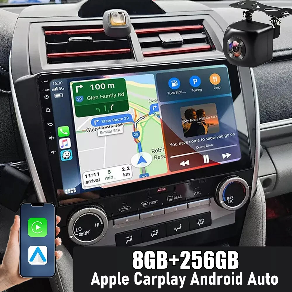 

Android 15 Car Radio For Toyota Camry 7 XV 50 55 2012 2013 2014 Multimedia Carplay Auto GPS Navigation Screen Radio 4G+WIFI DSP