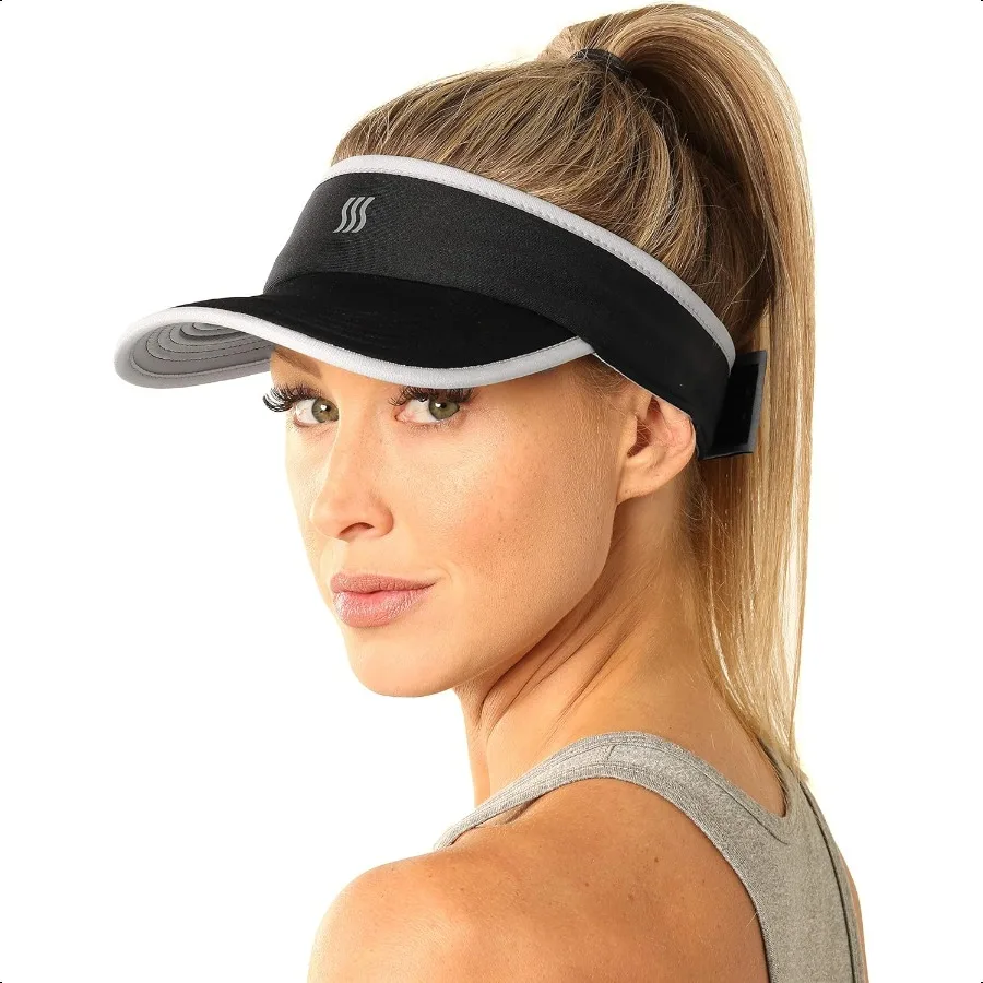 

SAAKA Sport Visor for Women. Soft Stretchy Lightweight and Adjustable. Running Tennis Golf and Sports.