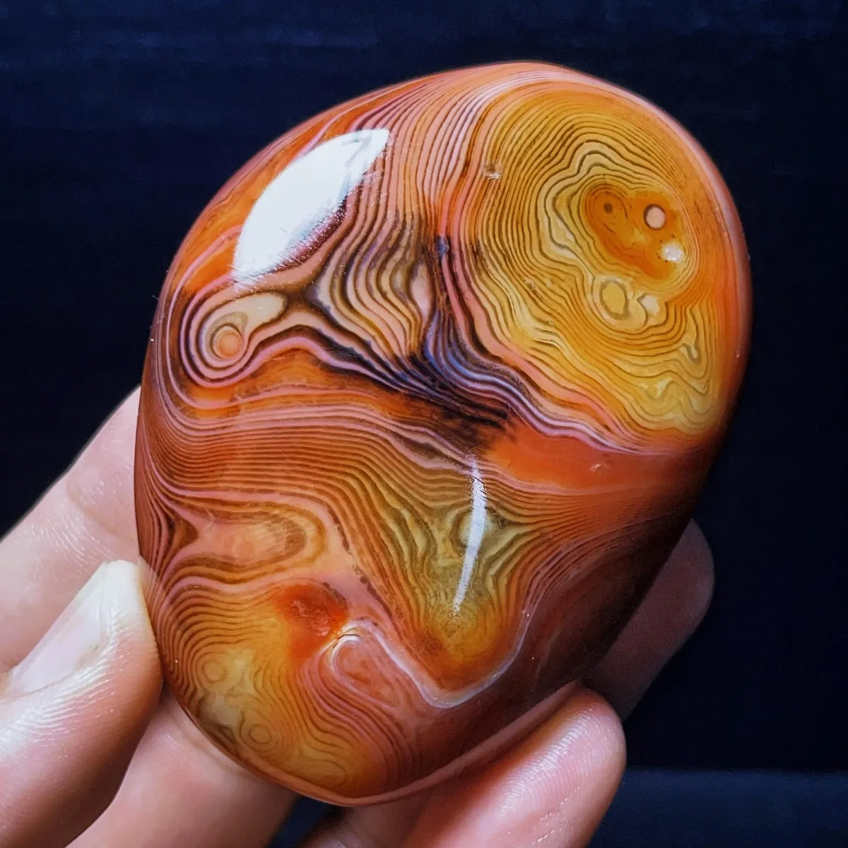 Vibrant Color Earth Mined Banded Agate, Tumbled Polished Stone, Birthday Gift, Natural Stone, Crystal Collection, Table Display