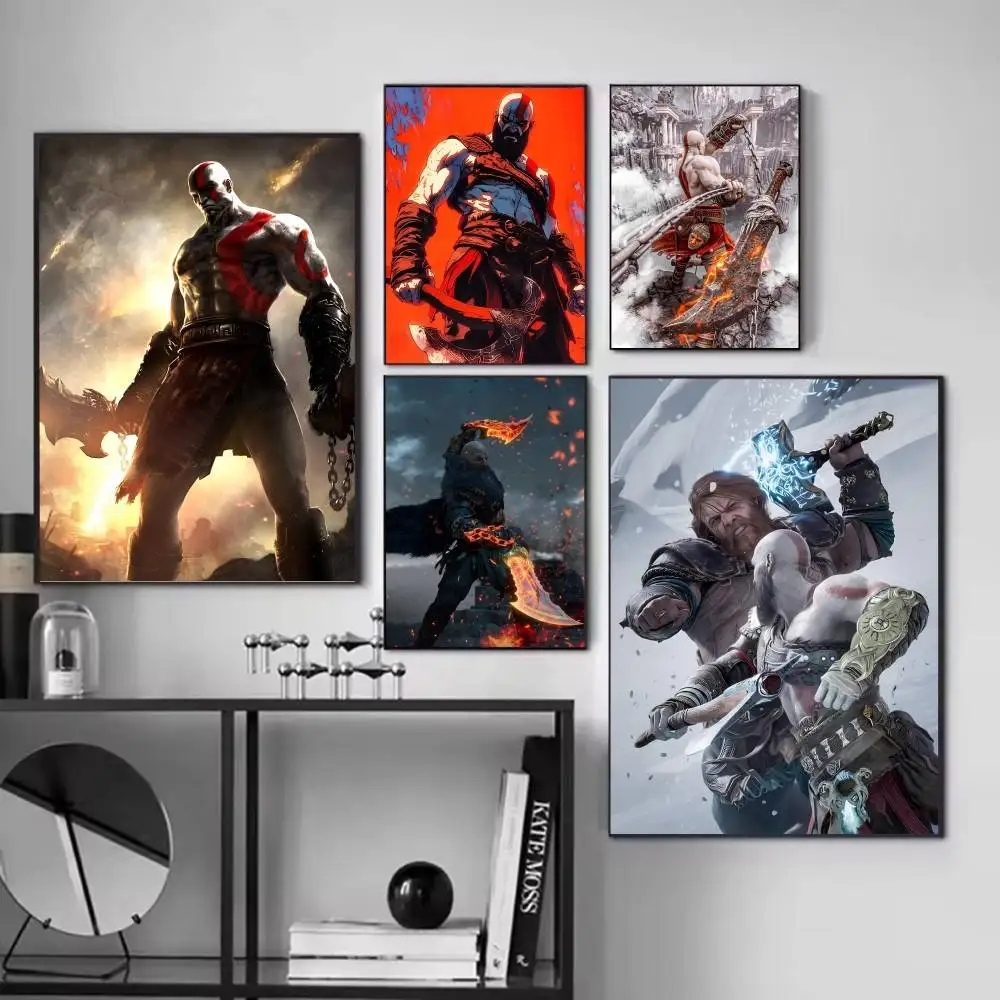 Classic Game Anime Cool G-God of W-War Manga Posters Fancy Wall Sticker for Living Room Bar Decoration Wall Decor