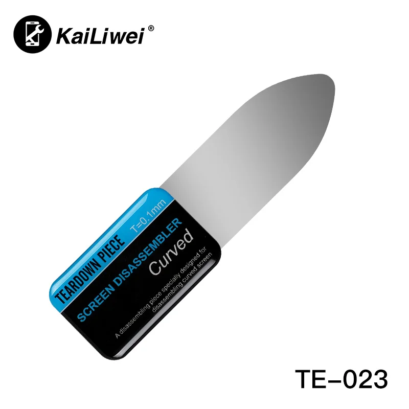 Kailiwei Mobile Phone Curved LCD Screen Spudger Opening Pry Card Tools Ultra Thin Flexible Disassemble Steel Metal TE-023