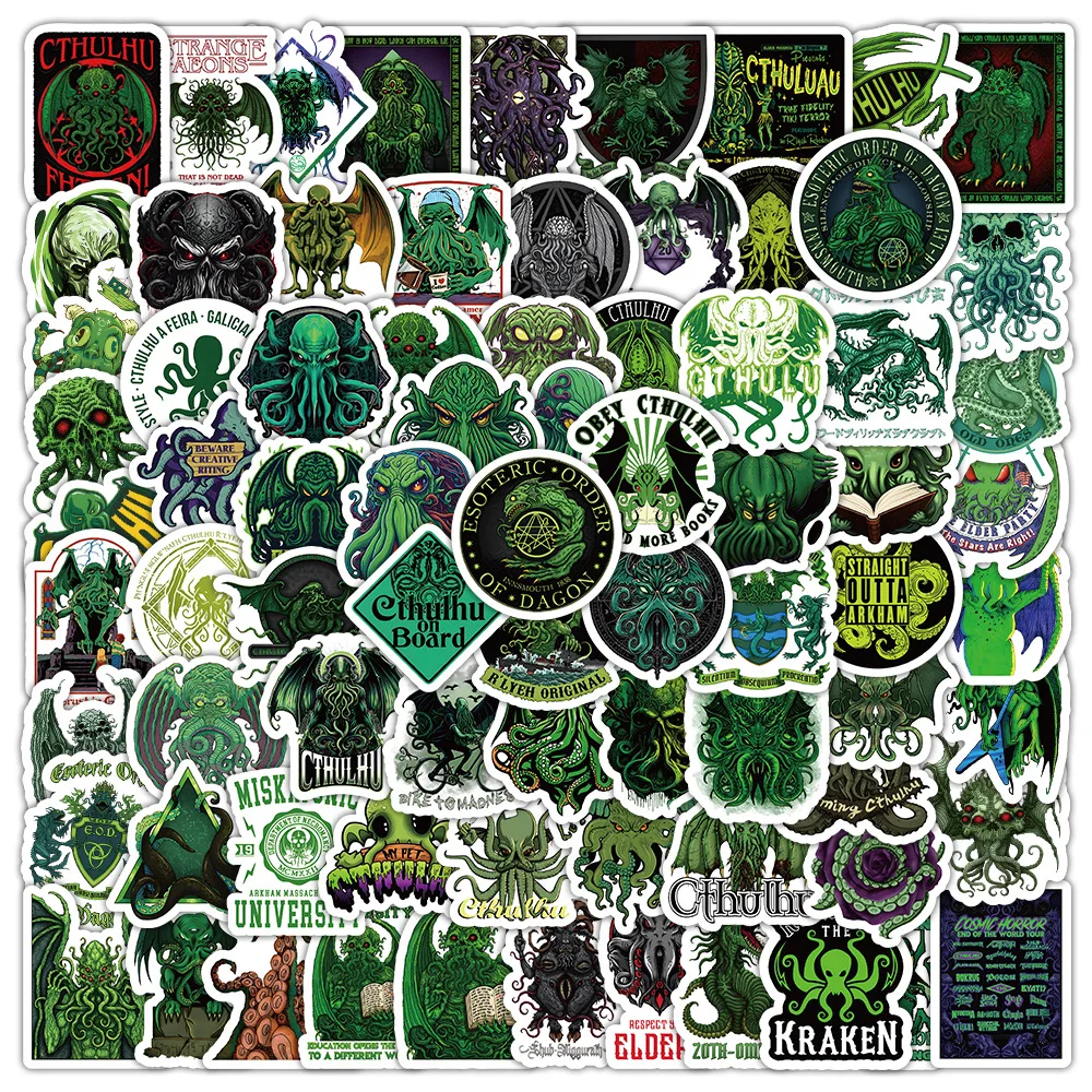 100pcs New Hot Novel Cthulhu Cool Decorative Skateboard Tool Box Computer Helmet Sticker Waterproof Sticker