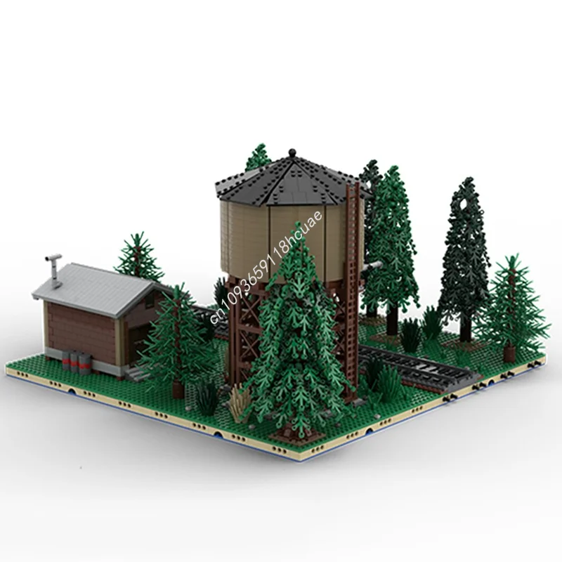 3873pcs MOC Water Tower Trained Model Building Blocks Architecture Assemble DIY Toy Creative Christmas Gifts Idea Brick Kids