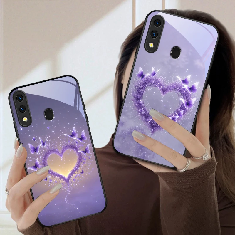 

Butterfly Purple Heart For Samsung Galaxy A20 A20s 21s A22 A23 A24 A25 A26 A42 A90 A50 A55 52s A56 A70 A71 72 glass phone case