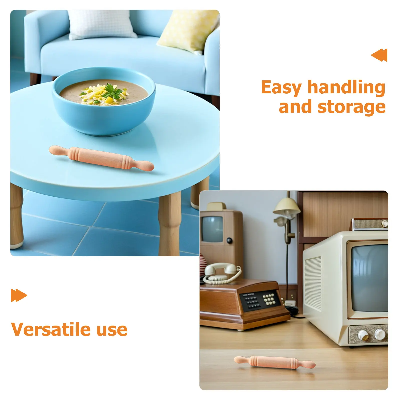 30Pcs Mini Wood Rolling Pin Realistic Miniature Baking Tool for Dollhouse Kitchen Accessories Natural Wood Cooking Utensils Set