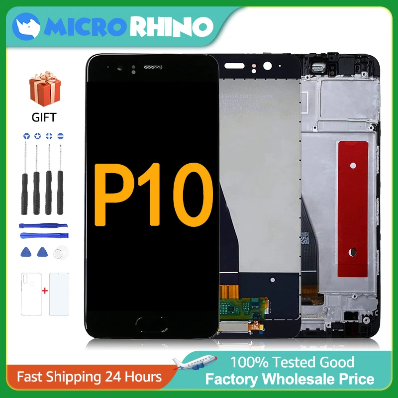 

100% 5.1" Display For Huawei P10 VTR-L29 VTR-AL00 VTR-TL00 VTR-L09 LCD Touch Screen Digitizer Replacement With Frame