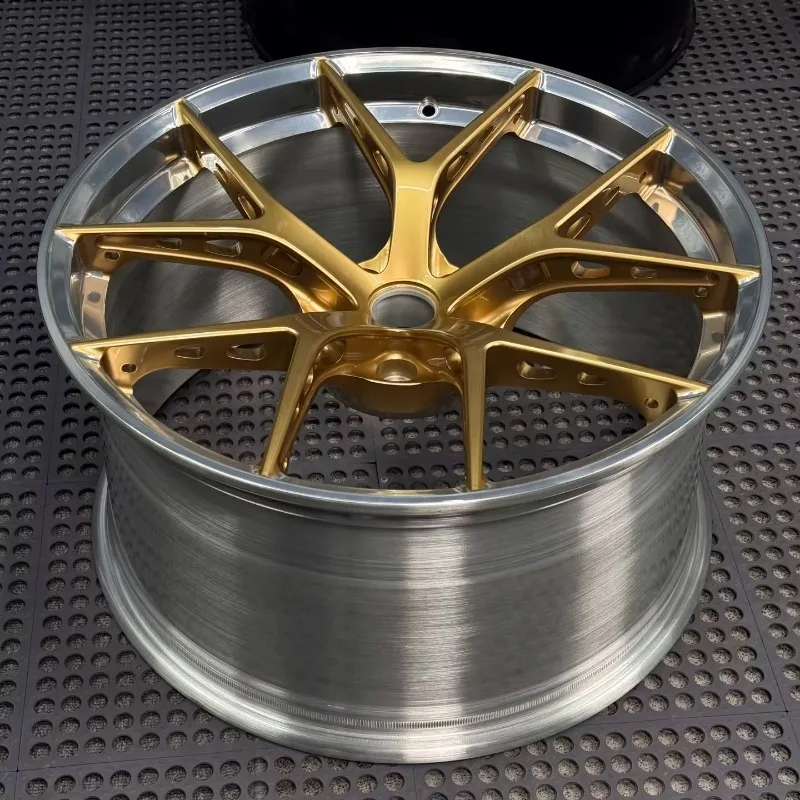 26 Style Monoblock Gold Split 5 Spoke Deep Dish Wheels 18‑24