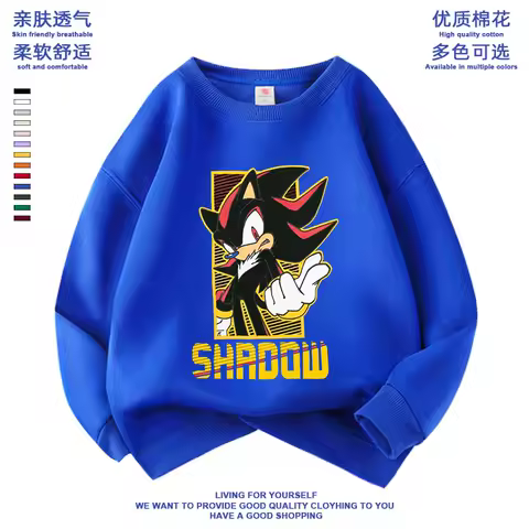 Sonic The Hedgehog Kids Hoodie Anime Printed Tops Casual Sports Clothes Long Sleeves Clothes Spring Summer Children Clothing