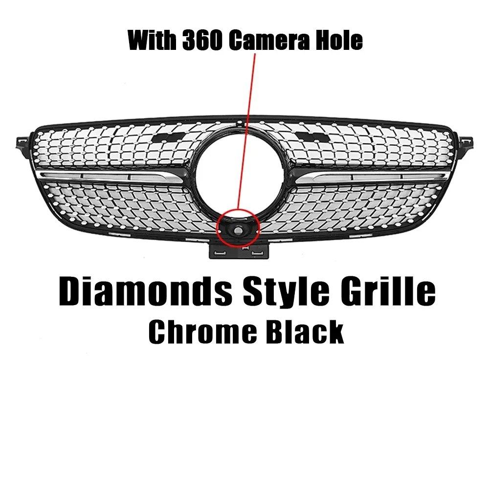 Xvip Chromen Diamanten Stijl Race Grille Voor Mercedes Benz Gle C292 Gle350 Gle450 Gle500 Gle43 Amg 2016-2019 Bovenste Roosters
