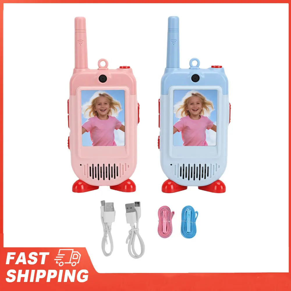 HD Handheld Video Intercom 2PCS Kids Video Intercom Wireless for Children Outdoor Play Pink Blue Kids Handheld Video Intercom