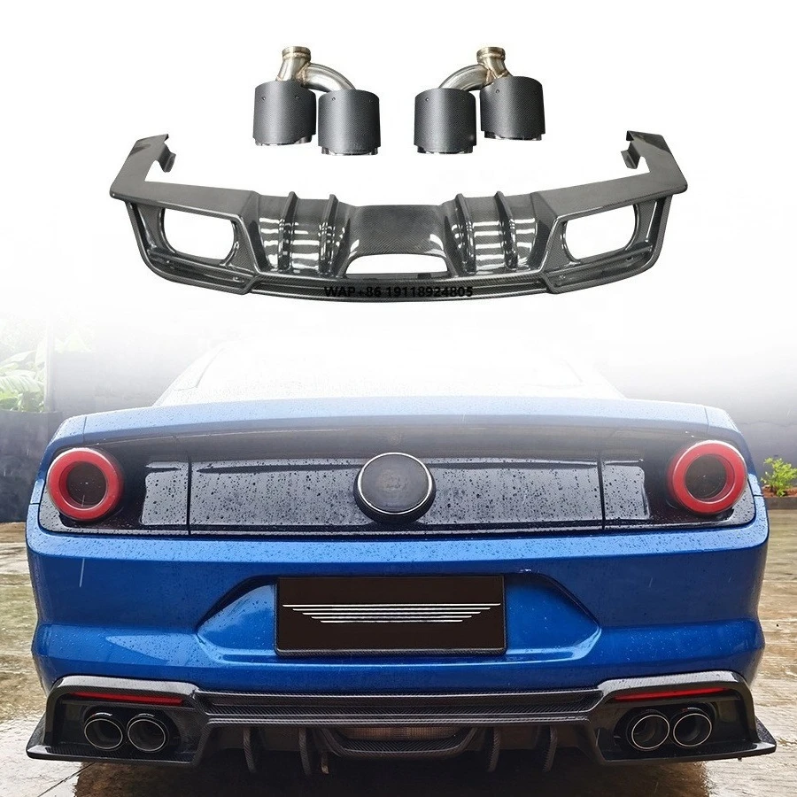 

Новый карбоновый задний диффузор для Mustang 2018-2023, накладка на бампер, сплиттеры, обвес, вырезы под выхлоп, крепление на клипсы, 100% соответствие оригиналу