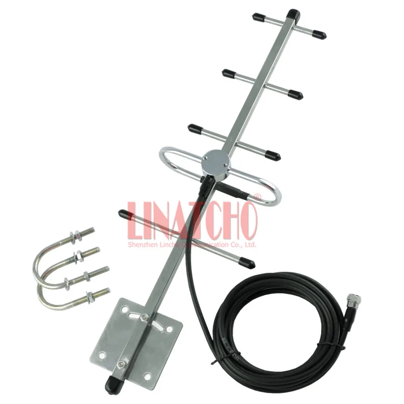 1.2GHz Stainless Steel 5 Elements Yagi 3 Meters RG58U Cable CCTV Transmitter Outdoor Yagi Antenna F Male Connector