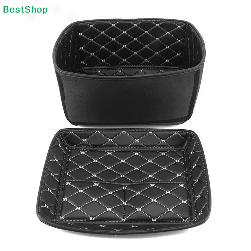 Waterproof Quilted PU Leather Motorbike Underseat Storage Liner With Pocket For Helmets Gloves Small Accessories