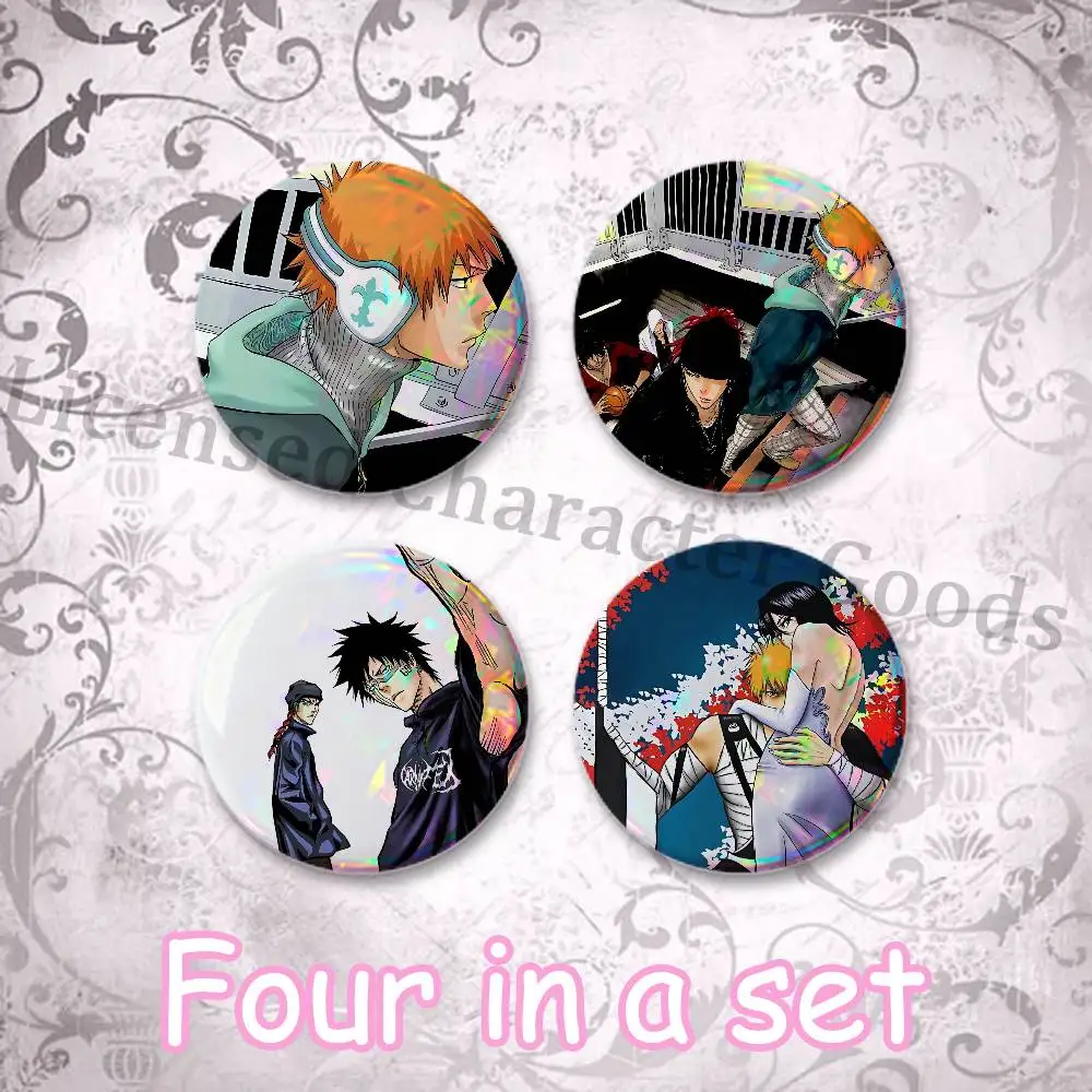 I-IchigoS K-KurosakiS 58mm Classic Tin Badge 2.25 Inch Holo Baji Kawaii Round Button Pin for Collectible