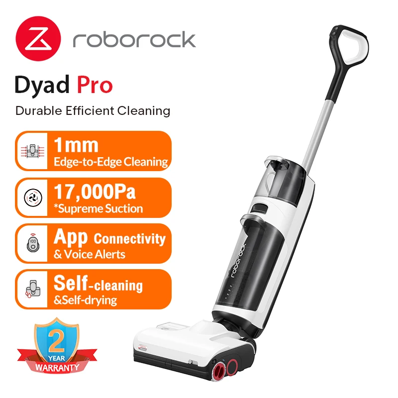 

Upgrade Roborock Dyad Pro/combo Dry and Wet Mop robot 17,000Pa* Suction Power Efficient sweeping with App Connectivity& Voice