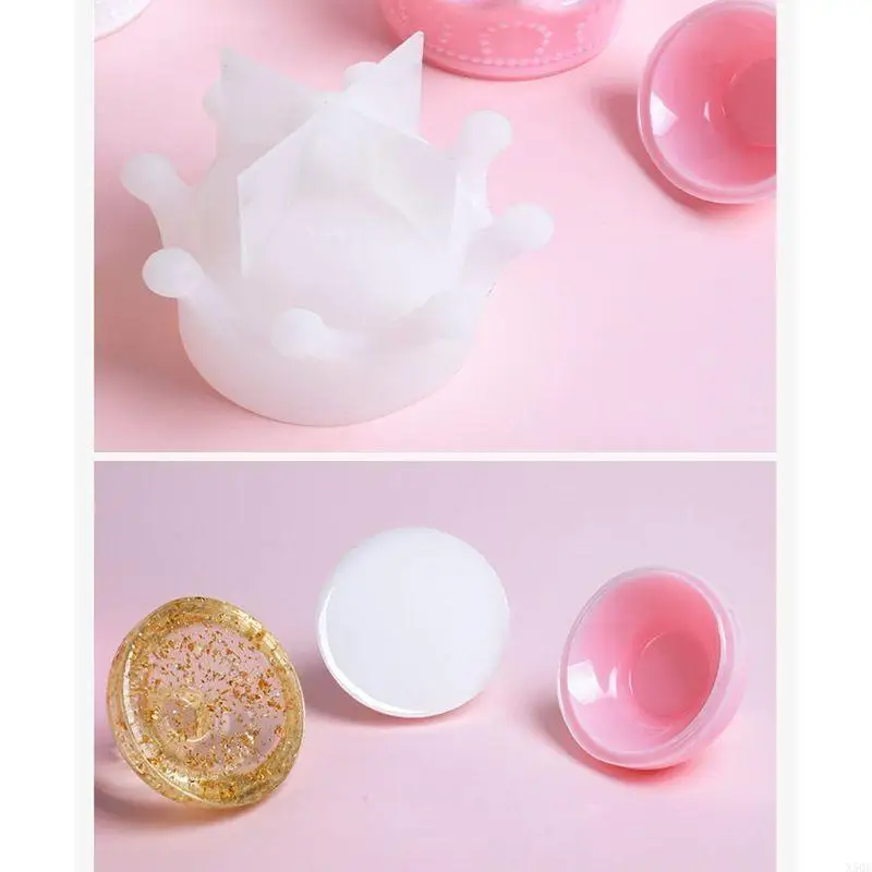 

DIY Crown Jewelry Storage Box Epoxy Resin Casting Silicone Mold Craft Tools
