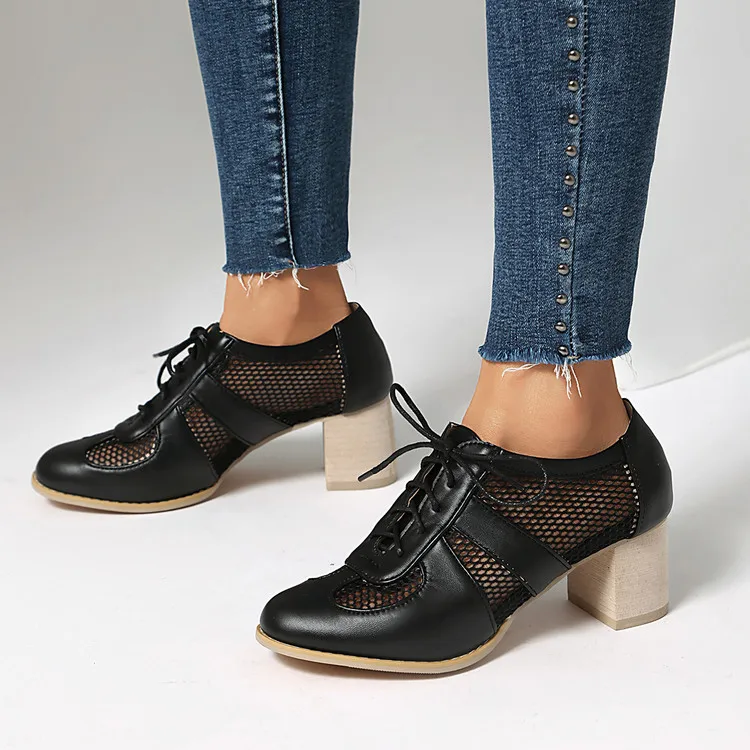 

ORCHA LISA Новые туфли для отдыха на шнуровке Женские туфли-лодочки с вырезами Большой размер 41 42 43 Мягкая повседневная обувь с круглым носком Лето