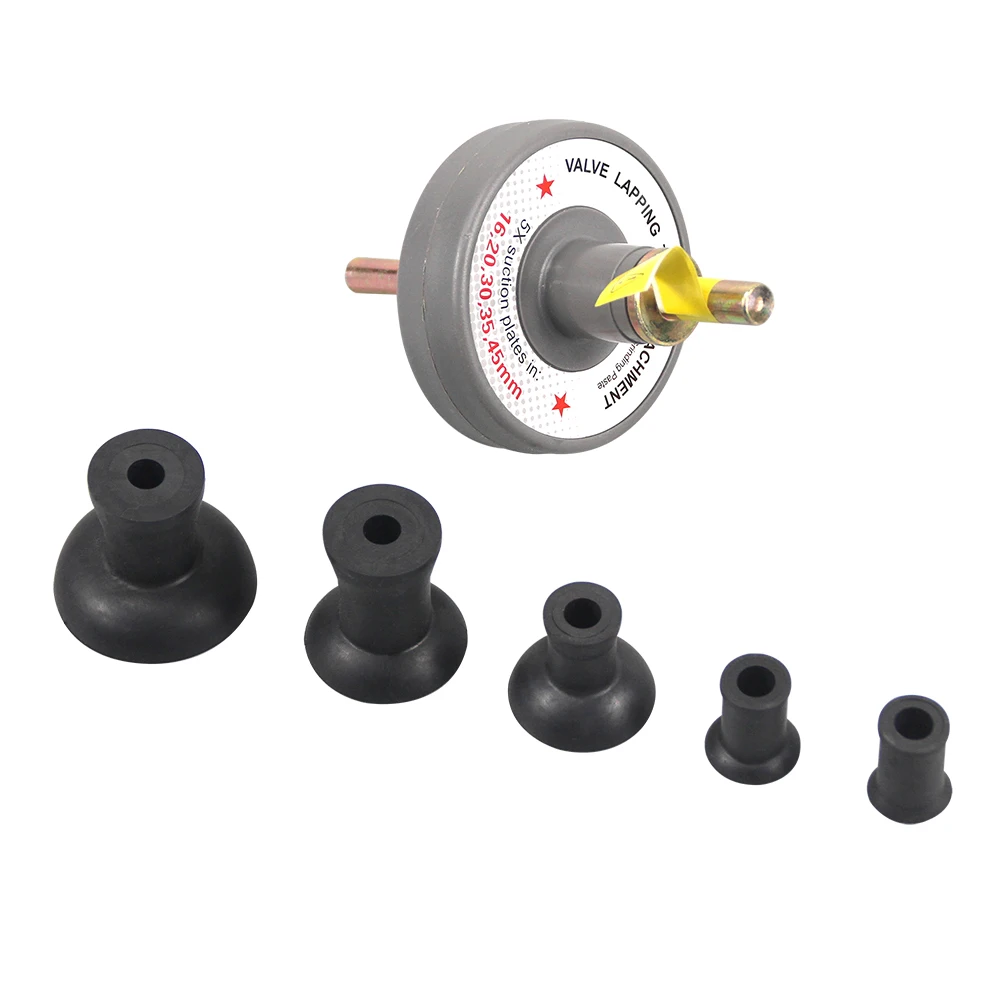 Valve Lapping Attachment Tool for Drill Valve Grinding Kit Valve Lapper Kit With 5 Suction Cups 16,20, 30, 35 & 45mm