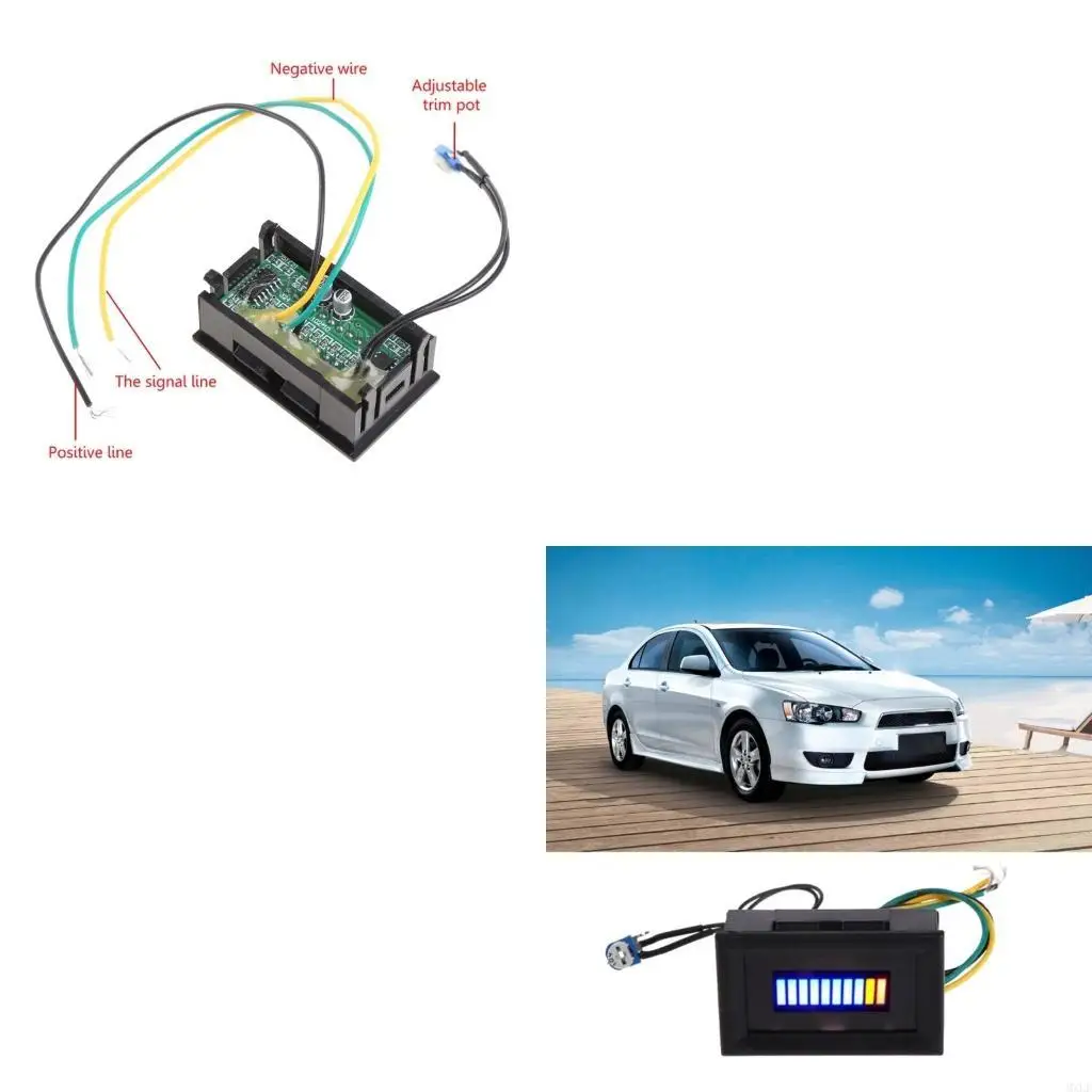 مقياس زيت LED قابل للتعديل 12V عالمي متوافق مع مؤشر مقياس وقود السيارات للدراجات النارية #1