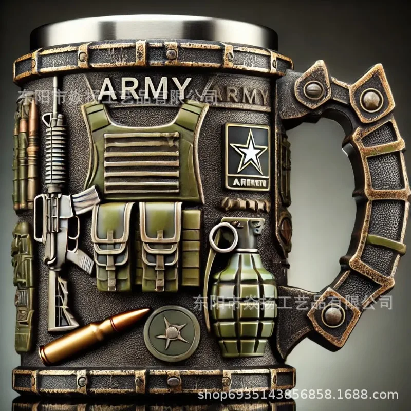 Militärische 3D-Tasse, militärisches Peripherie-Modell, Ornament, 3D-Tasse, Harz, Kaffeetasse, Heim-Harz-Ornament