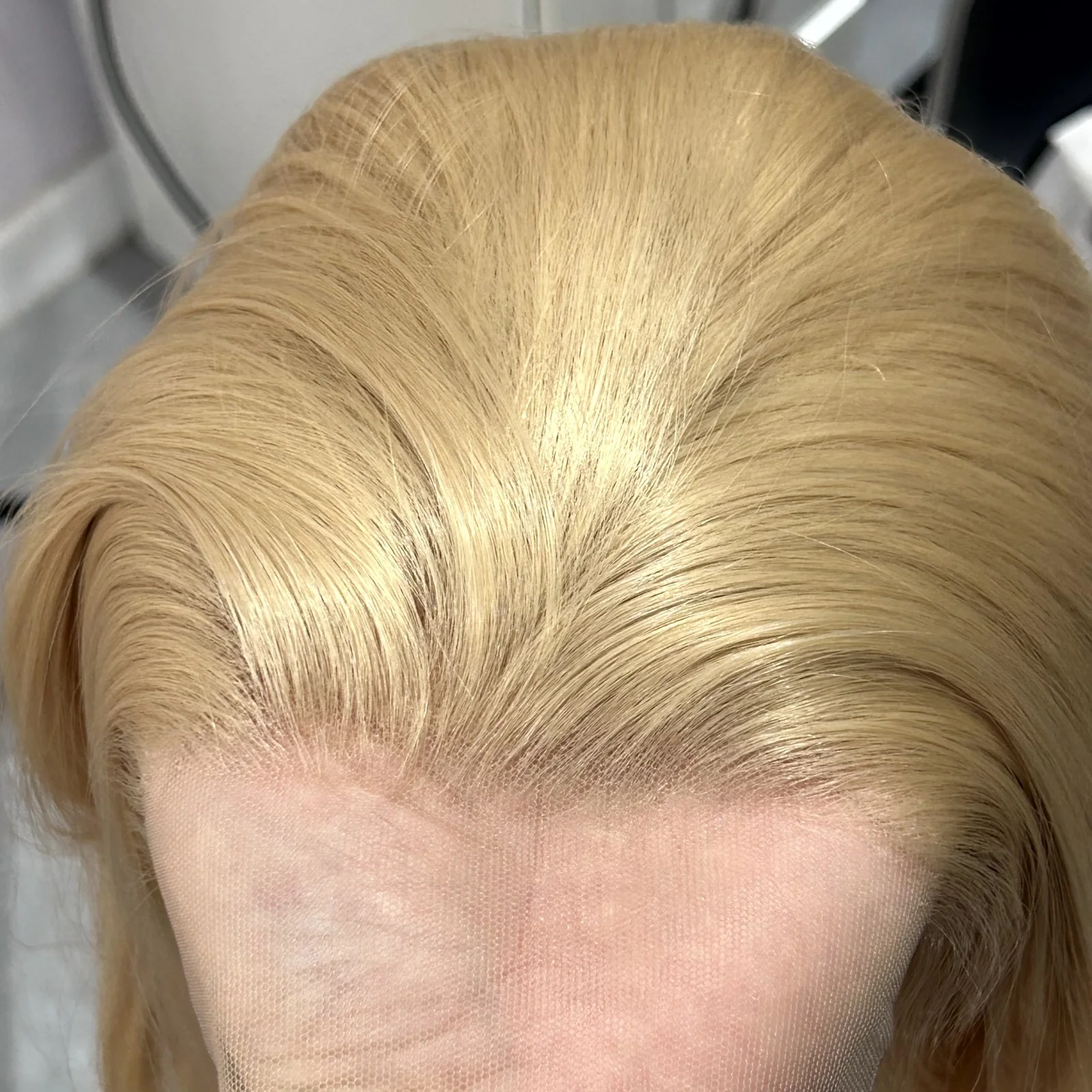 Peluca rubia larga ondulada Natural para mujer, pelo sintético con malla Frontal en capas, color platino, 13x4, rubio miel