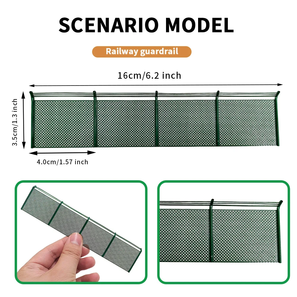 1:87 Railway Train Protective Fence Miniature Copper Guardrail for HO Scale Diy Model Making/Sandtable Landscape/Diorama 1pc