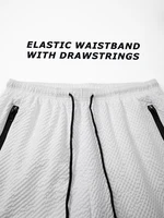 Men's Seersucker Beach Shorts with Mesh Liner Summer Casual Board Shorts with Zipper Pockets Quick Dry Swim Shorts Swim Trunks 4
