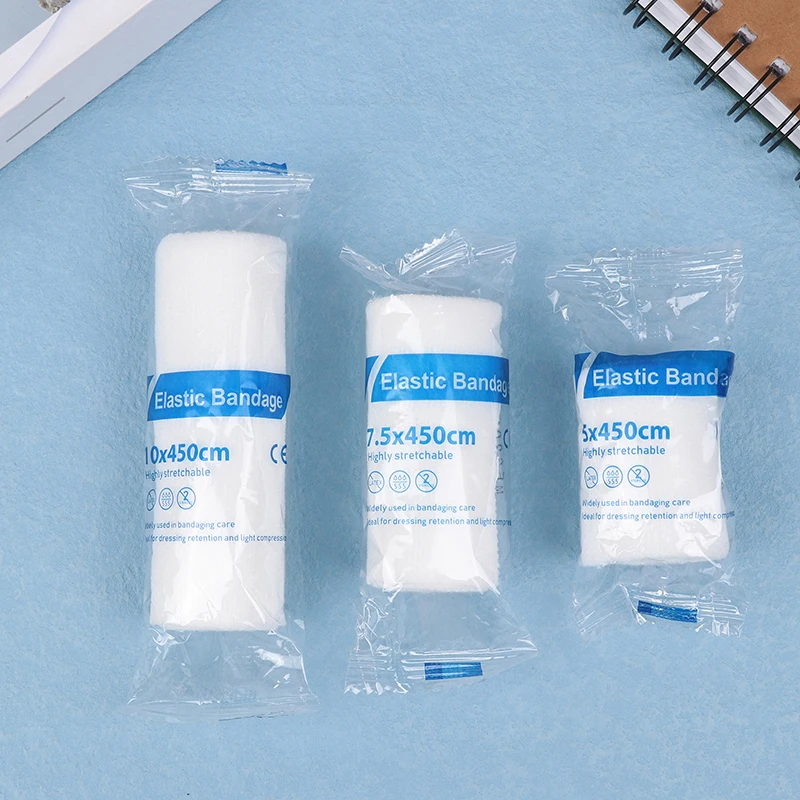 1 Roll PBT Elastic Bandage Medical Wound Care Hemostatic Emergency Bandage Wound Dressing Gauze Roll