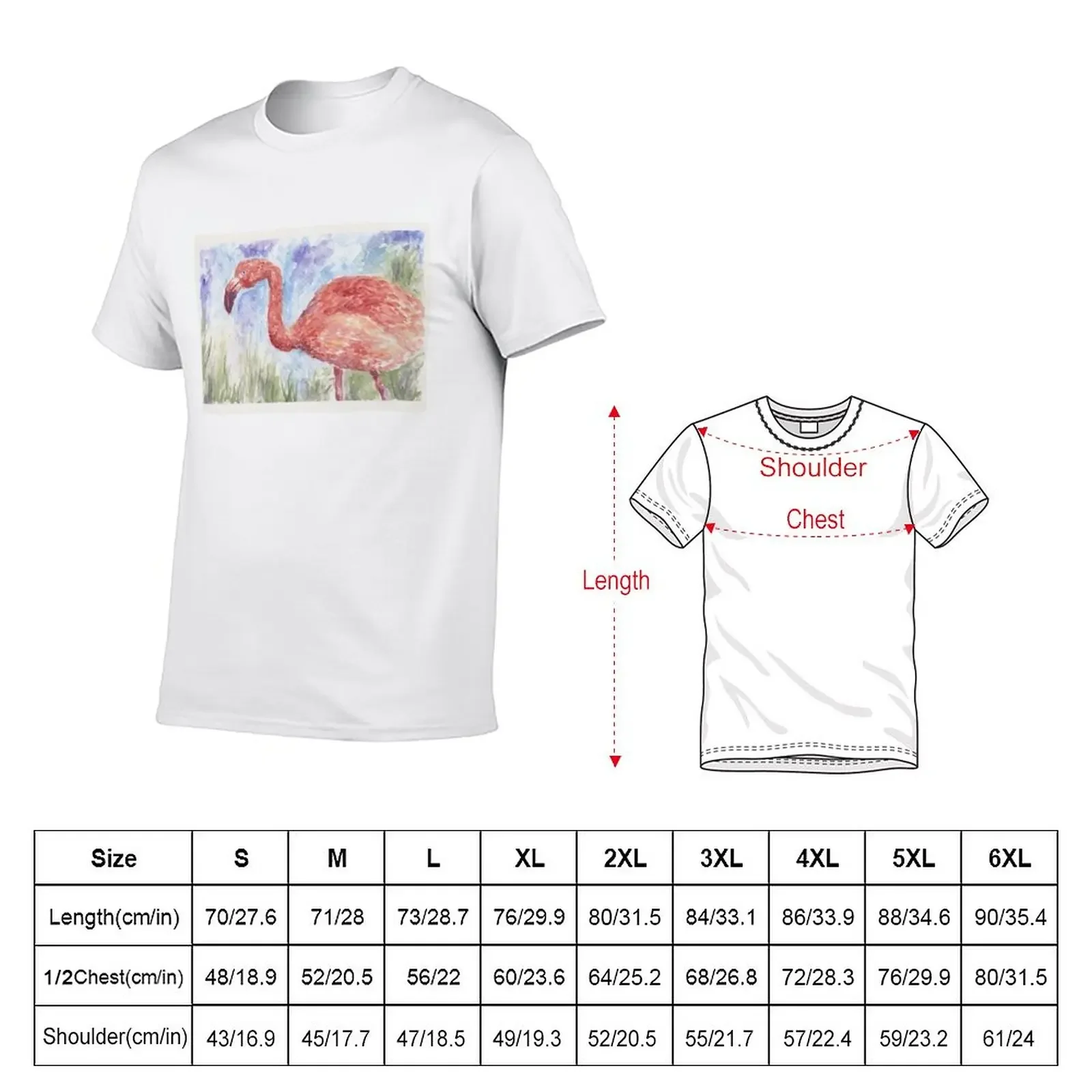 Impressionist Watercolor Flamingo T-Shirt shirts graphic tees Blouse oversized t shirts for men