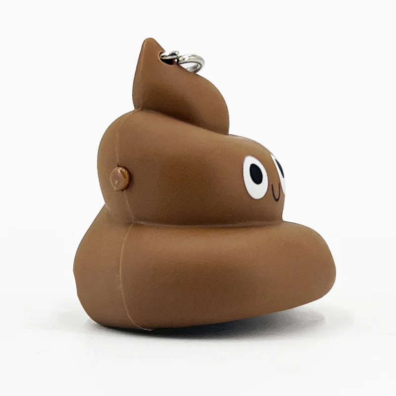 Novelty Simulated Poop Glowing Toy Keychain Hanging Creative LED Lights Sound/glowing Keychain Spoof Poop Stress Relief Fidget