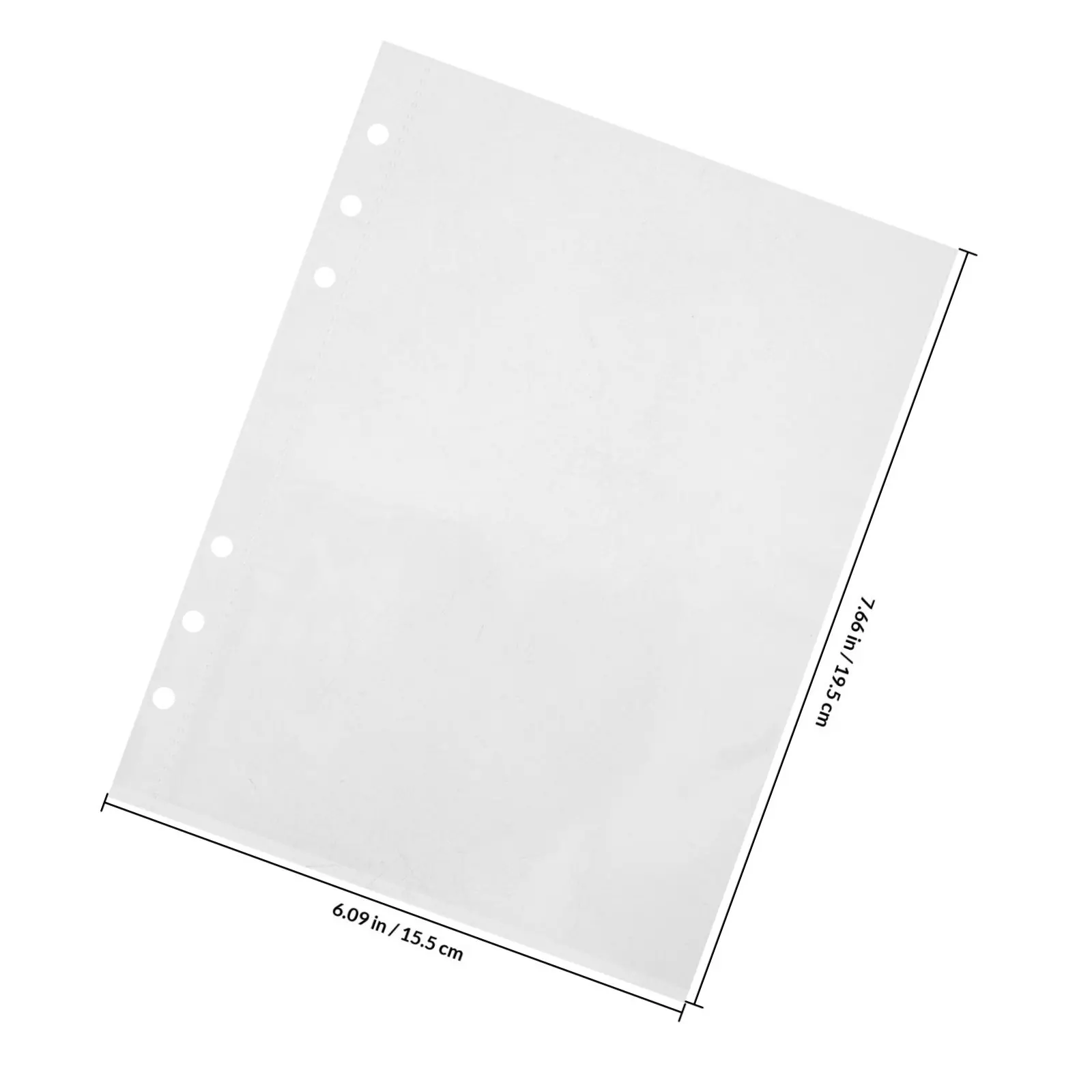 50Pcs A5 Clear Plastic Binder Pocket Inserts Double-Sided Photo Card Protector Sleeves 6-Hole Compatible Recipe Album Cash