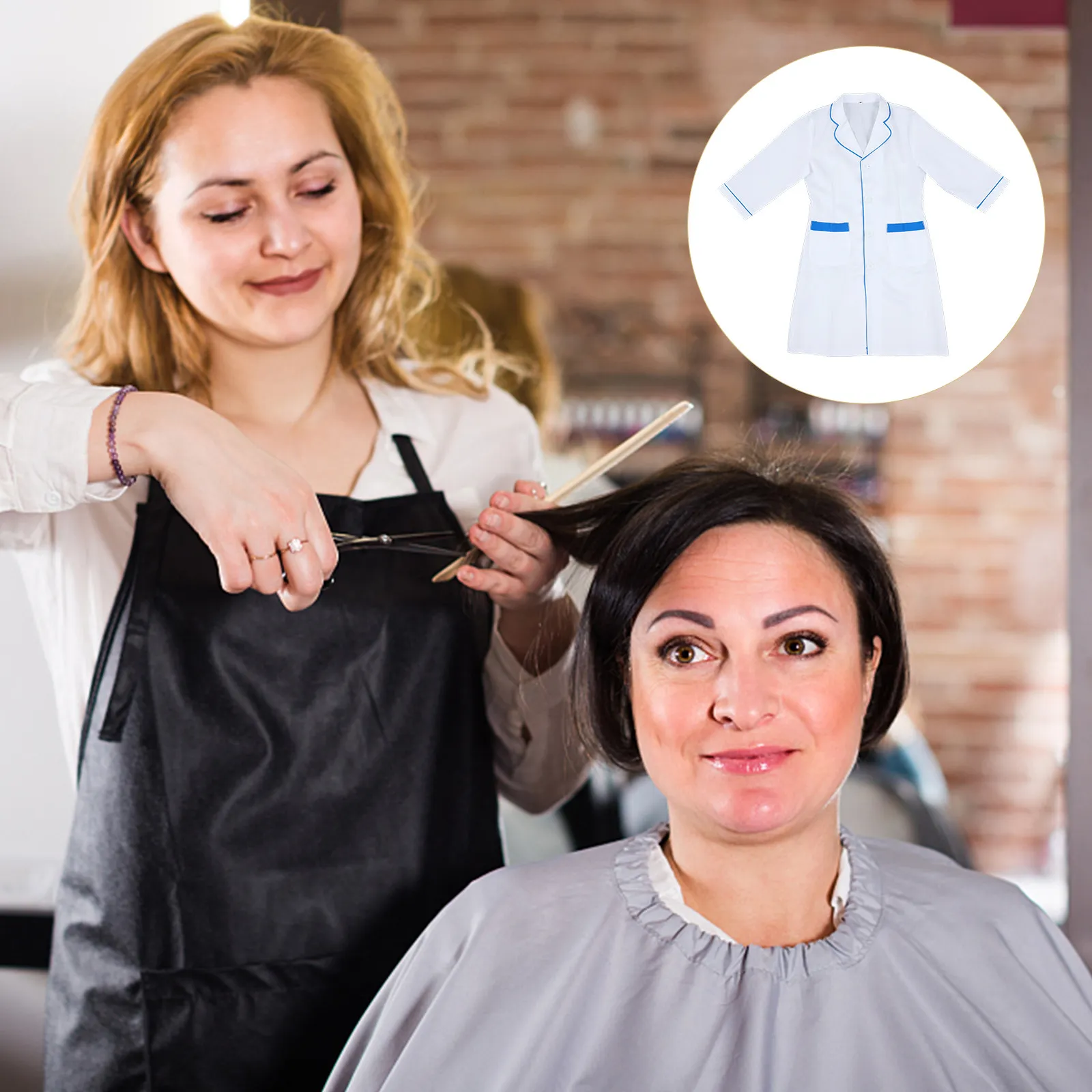 Beauty Salon Beautician Smock Hairdressing Work Clothes One Size Comfortable Skin Friendly Quick Dry Hair Cutting Salon Dress