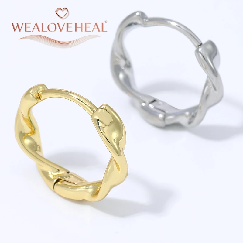 1 Paar 18K vergoldete Messing-Möbius-Twist-Huggie-Creolen für Damen, geometrische kleine Ohrringe für den Alltag, Party oder als Geschenk – Detail 16