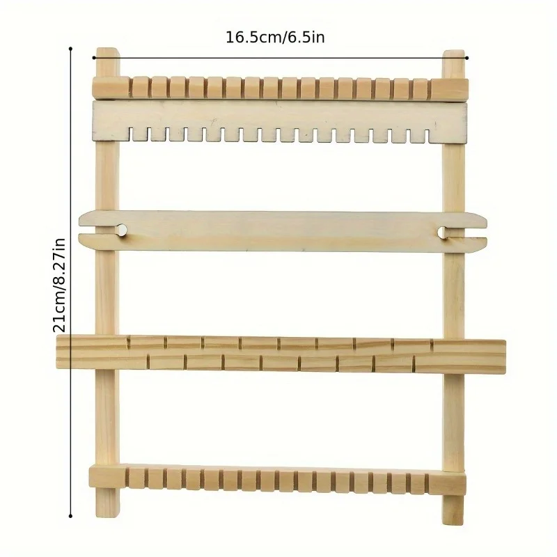 1 Set Wooden Weaving Loom Kit DIY Hand-Knitted Tapestry Board with Small Crafts Set for Fashion Designers and Crafty Beginners