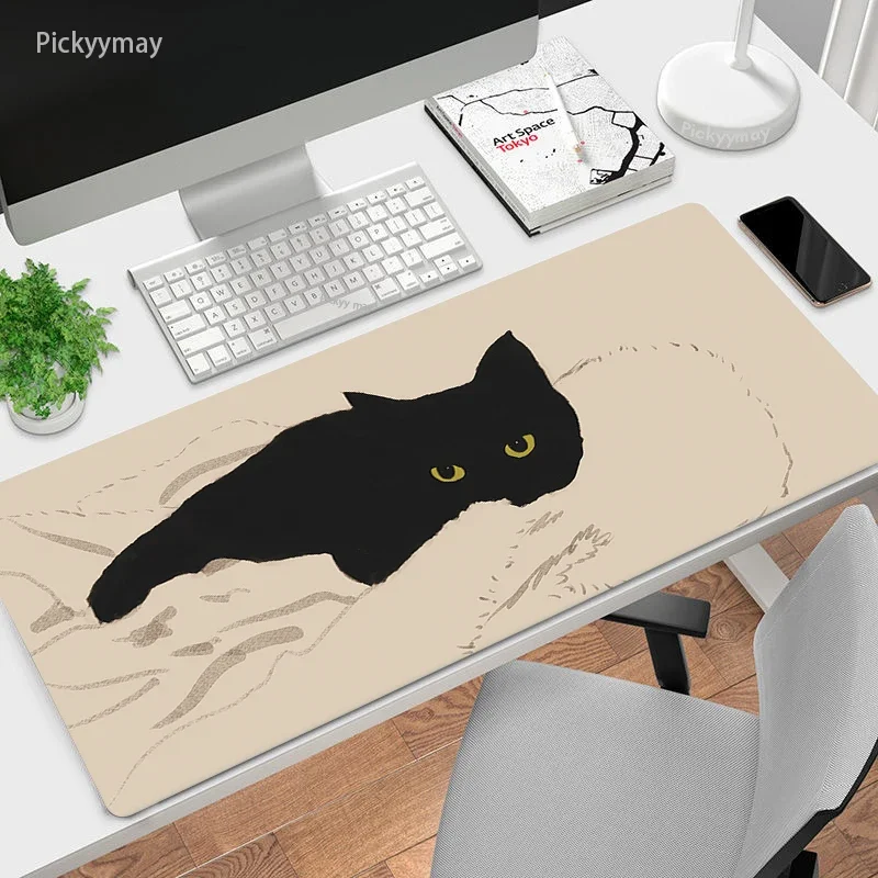 Kawaii Cat Mouse Mats Large Rubber Mouse Pad Waterproof Mousepads Cute Mousepad Desk Pads 900x400 PC Keyboard Mat Locking Edge