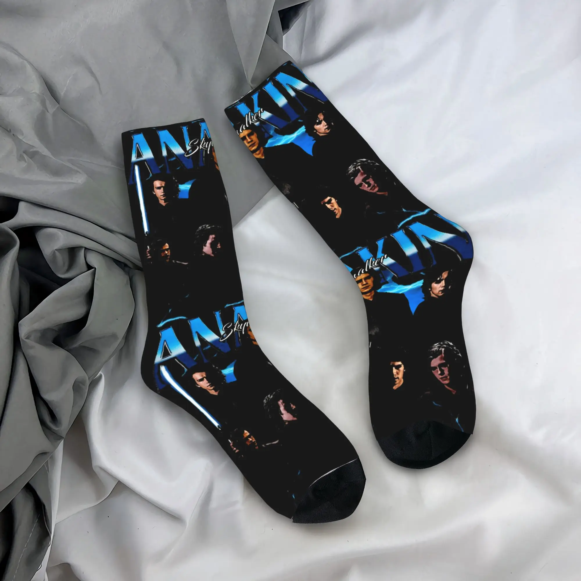 خمر الرجعية 90s الجرافيك نمط Anakin سكاي ووكر جوارب مطبوعة الجوارب العصرية الخريف المضادة للانزلاق الجوارب الرجال الرياضة جودة الجوارب #1