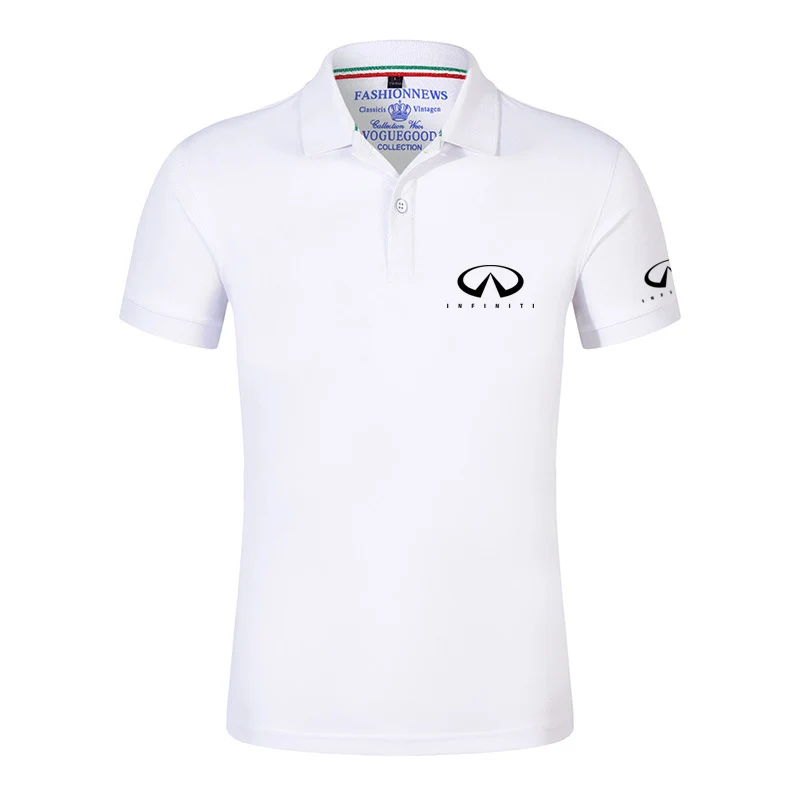 2024 New Infiniti Cotton Polo Shirts Comfortable Casual Solid Color Slim Fit Mens Printing Summer Fashion Brand Tops Clothing