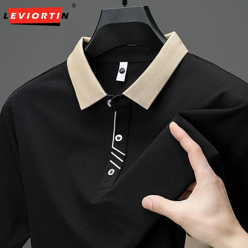 Summer men's Chinese style fashionable urban short sleeved T-shirt with versatile collar and simple business T-shirt top