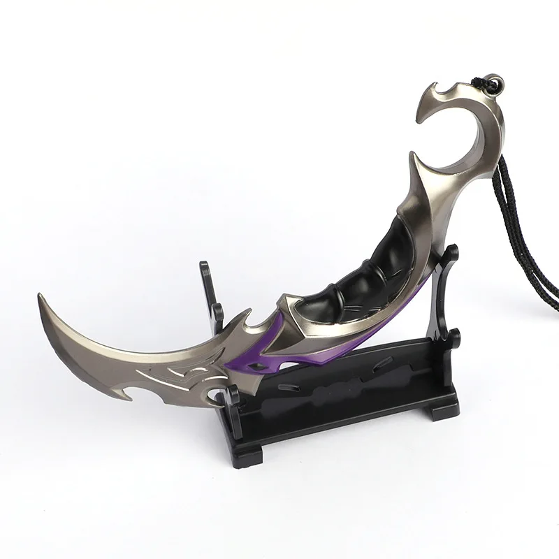 Valorant ep5 Karambitメタルクラフトモデル、ホルスターセンド、ナイフホルダー、ゲーム交換、軍事訓練爪、安全なおもちゃ、6インチ