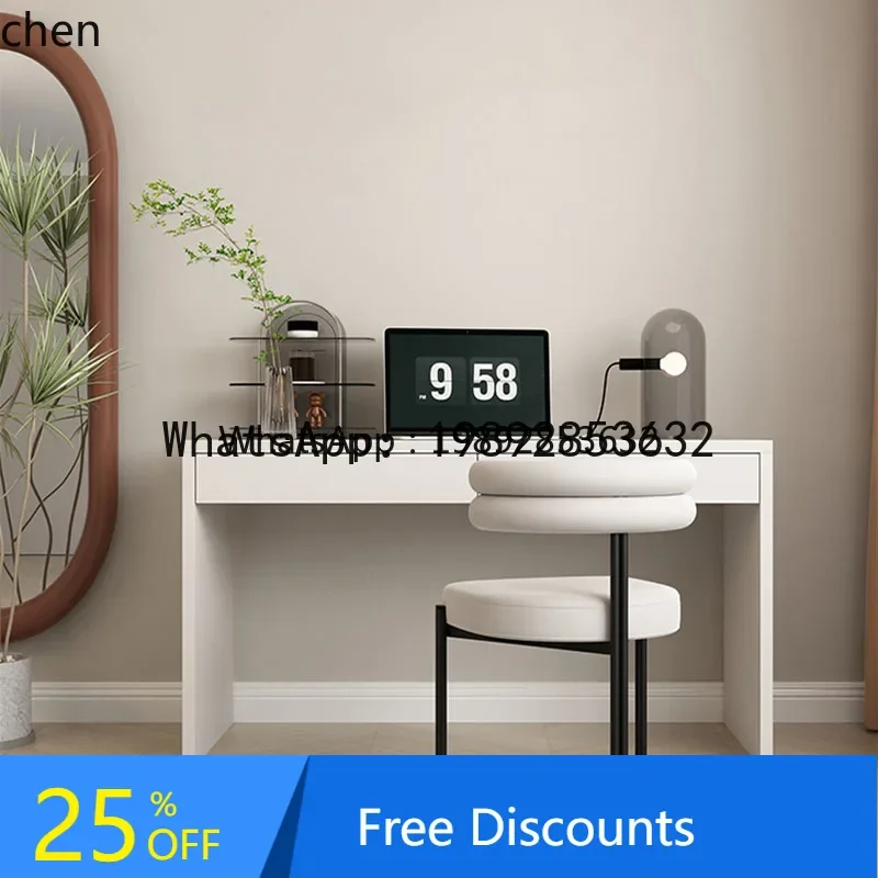 W7- Cómoda minimalista, escritorio para dormitorio, mesa de maquillaje para el pie de la cama, mesa de escritura de lujo ligero, decoración para sala de estar