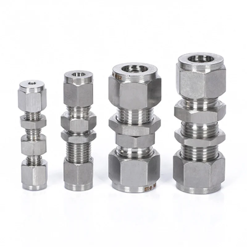 Złączka kompresyjna ze stali nierdzewnej 304 z podwójną zaciskową tuleją, prosta złączka przepustowa do rur 3mm 4mm 6mm 8mm, adapter.