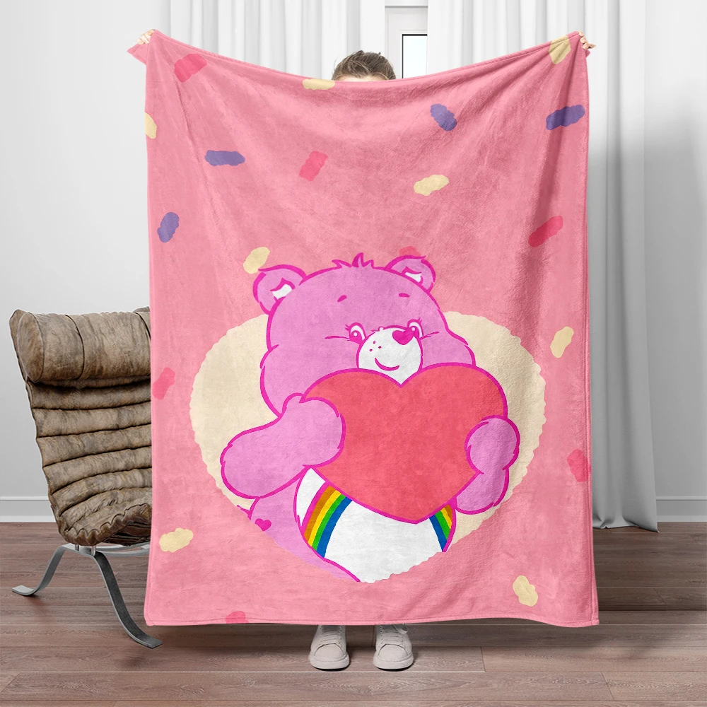 Cute cartoon Care bears soft Blanket,Lightweight Flannel Throw for Sofa, Bed, Travel, Camping, Livingroom, Office, Couch,Chair